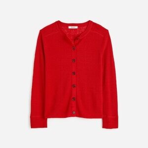 Madewell Linen-Blend Crewneck Cardigan